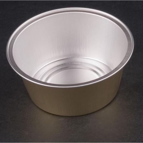 Aluminium foil rounded container Ø85x35 - A133 Lacado Oro - black background