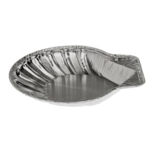 Oval aluminum tray 120x120x18 mm - S 12X12 (oblique view)