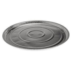 Envase circular de aluminio con borde rizado Ø330x14 mm - A 1055 (vista oblicua)