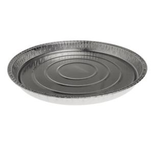 Envase circular de aluminio con borde rizado Ø277x23 mm - A 1230 MM (vista oblicua)