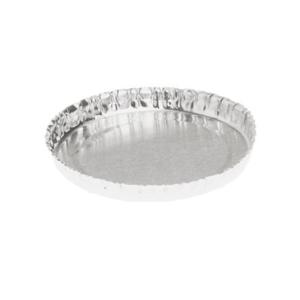 Envase de aluminio circular con borde rizado Ø61x7 mm - C 21 (vista oblicua)