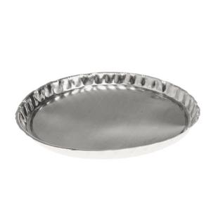 Envase de aluminio circular con borde rizado Ø101x7 mm - C 70 (vista oblicua)