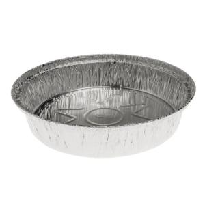 Barquette ronde en aluminium bord recourbé Ø205x37 mm - B 1025 (vue oblique)