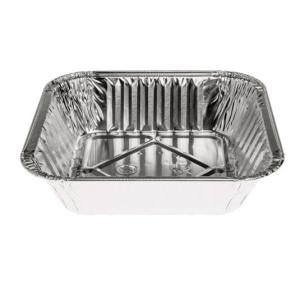 Aluminium foil square container 130x130x31mm - D 345 (oblique view)