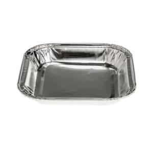 Aluminum foil square container 73x73x9 mm - D 35 (oblique view)