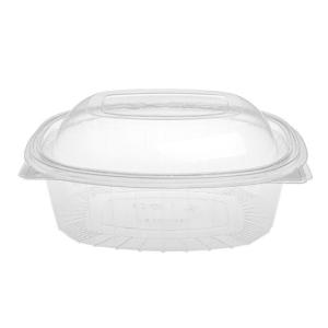 Envase OPS transparente rectangular con tapa 1000 ml 198x158x53 mm - G 1000 B (vista oblicua)