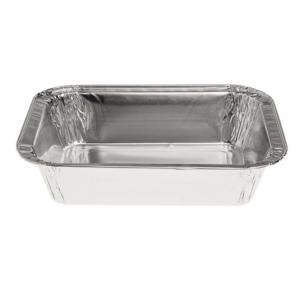 Aluminum foil rectangular container 159x119x35 mm - D 395 MM (oblique view)