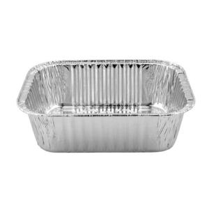 Aluminum foil rectangular container 148x121x42 - D 525 (oblique view)