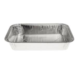 Aluminum foil rectangular container 185x135x30 mm - D 580 (oblique view)