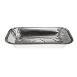 Aluminium foil rectangular container 212x132x32 mm - D 595 (oblique view)