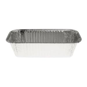 Aluminium foil rectangular container 205x94x60 mm - D 690 (oblique view)