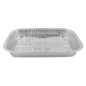 Aluminum foil rectangular container 282x185x37 mm - D 1500 (oblique view)