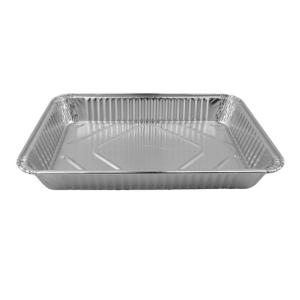 Aluminum foil rectangular container 315x215x42 mm - D 2200 A (oblique view)