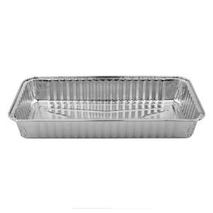 Aluminum foil rectangular container 248x126x34 mm - D 865 (oblique view)