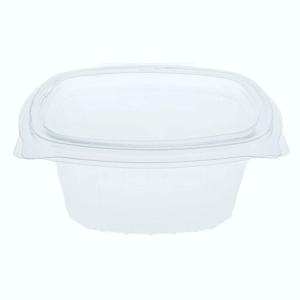 Rectangular transparent PP plastic container 124x106x49 mm. - GCP 250 (oblique view)