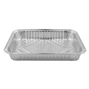 Aluminum foil rectangular container 227x177x30 mm. - D 800 MM (oblique view)