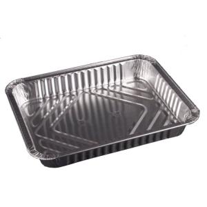 Aluminum foil rectangular container 227x177x30 mm. - D 800 (oblique view)