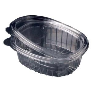 Rectangular transparent OPS plastic container 1000 ml capacity. 198x158x53 mm - G 1000 (oblique view)