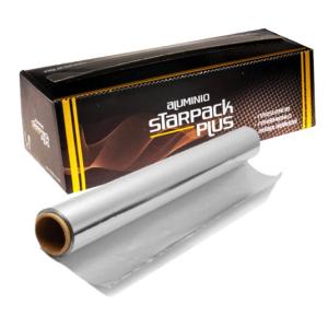 Lebensmittelechte Aluminiumfolienrolle STARPACK PLUS 29cmx250 m. - E.29X250PLUS1 (Pack- und Rollenansicht)