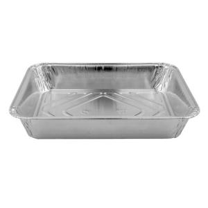 Embalagem de alumínio retangular com borda ondulada 227x177x38 mm. - D 1100 MM (vista oblíqua)