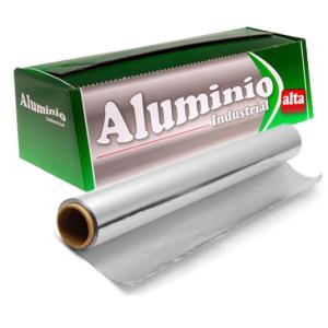 Rollo de papel de aluminio industrial alta resistencia 29cmx250 m. - E_29X250BL2_6 (vista pack + rollo)