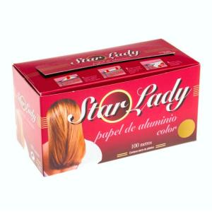 Rolo de papel de alumínio especial para cabeleireiro 100 m, cor ouro – STARLADY ORO (vista oblíqua)