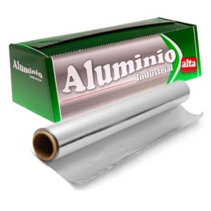 Rouleau de papier aluminium alimentaire 29 cm × 250 m – E.29X250BL1-6 (vue pack + rouleau)