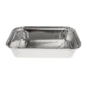 Rechteckige Aluminiumschale mit Bördelrand und erhöhtem Rand 185x135x30 mm - E 580 (Schrägansicht)