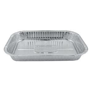 Aluminum foil rectangular container 282x185x37 mm - D 1500 (oblique view)