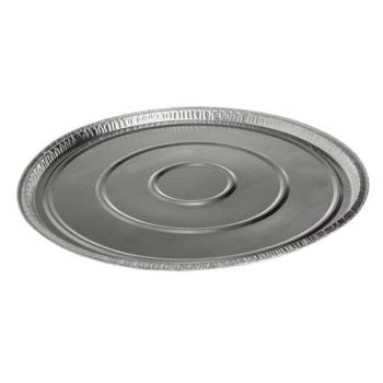 Envase de aluminio circular con borde rizado Ø220x7mm - A 230 (vista oblicua)