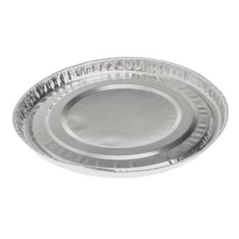Envase de aluminio circular con borde rizado Ø88x7 mm  - C 27 (vista oblicua)