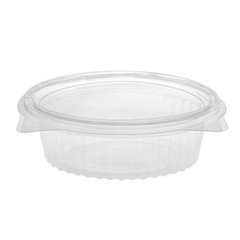Envase OPS transparente ovalado con tapa 375 ml 160x128x46 mm - G 375 (vista oblicua)