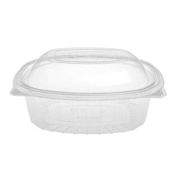 Envase OPS transparente rectangular con tapa 1000 ml 198x158x53 mm - G 1000 B (vista oblicua)