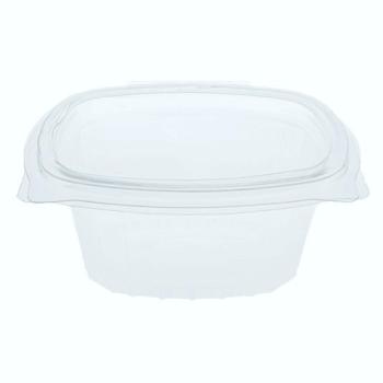 Envase de plástico PP transparente rectangular 124x106x49 mm. - GCP 250 (vista oblicua)