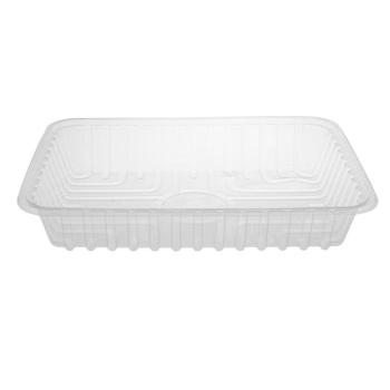 Embalagem de plástico OPS transparente retangular sem tampa 250x182x40 mm. - GO 1100 (vista oblíqua)