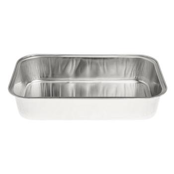 Aluminum foil rectangular container 158x102x30 mm - D 370 (oblique view)