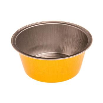 Envase de aluminio circular con borde rizado Ø85x35 mm - A134 Lacado Oro (vista oblicua)