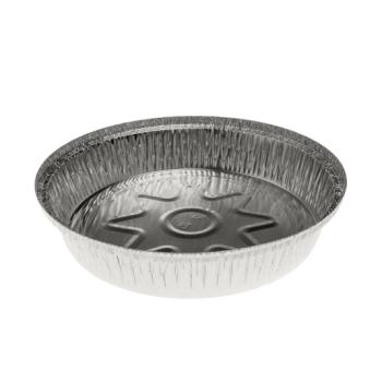 Envase de aluminio circular con borde rizado y canto alzado Ø220x40 mm