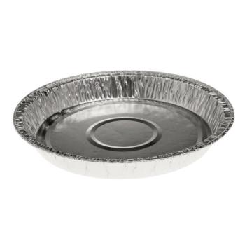 Round aluminum foil container with crimped edge Ø157x20 mm - A 278 (oblique view)