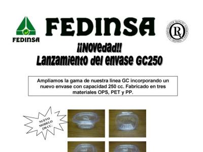 Envase GCP 250 de plástico transparente - ficha técnica