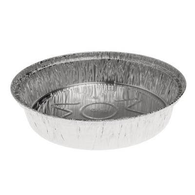 Envase circular de aluminio con borde rizado y canto alzado Ø205x37 mm - B 1025 (vista oblicua)