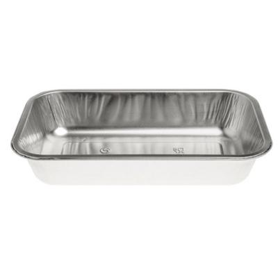 Embalagem de alumínio retangular com borda ondulada 171x103x33 mm - D 390 (vista oblíqua)