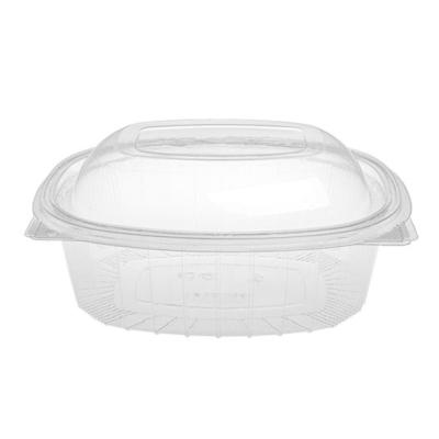 Envase OPS transparente rectangular con tapa 1000 ml 198x158x53 mm - G 1000 B (vista oblicua)