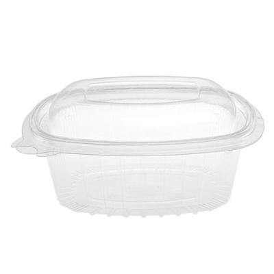 Envase transparente rectangular con tapa 500 ml. - G 500 B - 140x115x48 mm (vista oblicua)