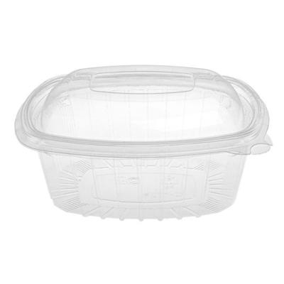 Envase OPS transparente rectangular con tapa 750 ml. - G 750 B - 170x140x58 mm (vista oblicua)