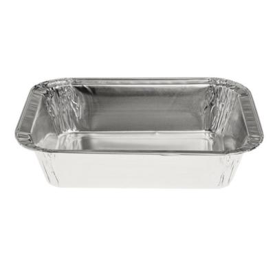 Envase de aluminio rectangular con borde rizado 159x119x35 mm - D 395 MM A (vista oblicua)