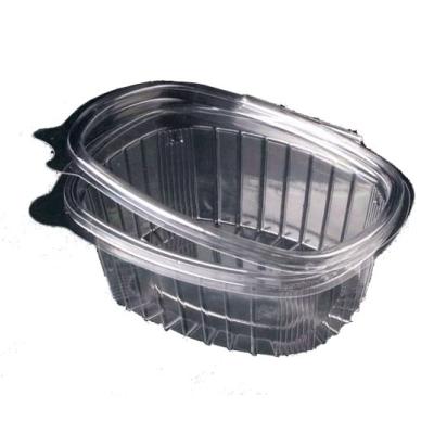 Envase transparente rectangular con tapa plana 500 ml. - G 500 - 140x115x48 mm (vista oblicua)