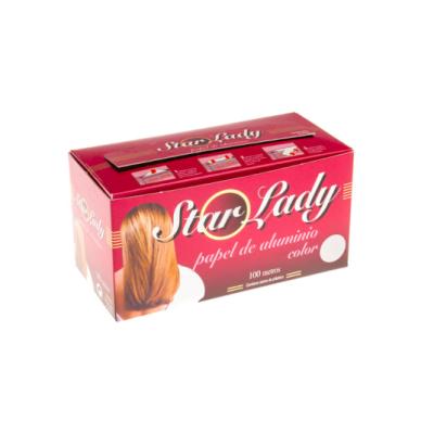 Rollo de papel de aluminio especial peluquerías de color oro de 100 m - STARLADY ORO (vista oblicua)