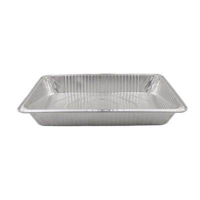 Bandeja de alumínio retangular com borda ondulada 526x326x80 mm. - D 11450* (vista oblíqua)