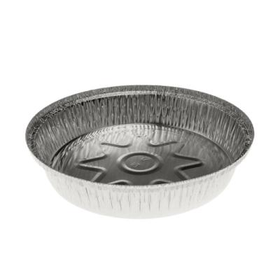 Envase de aluminio circular con borde rizado y canto alzado Ø220x40 mm